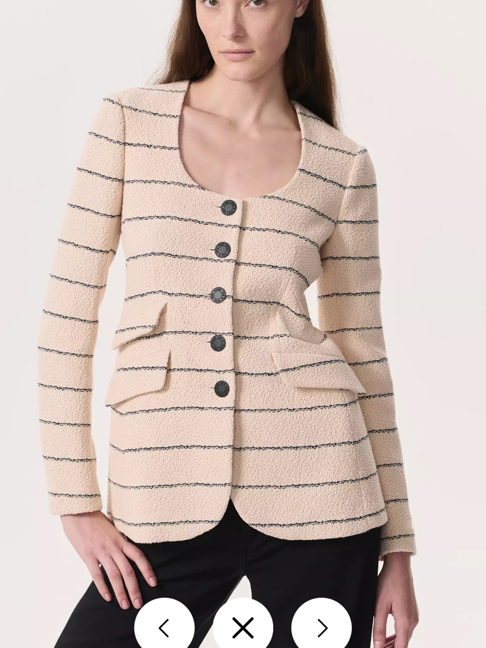 rag & bone tweed scoop neck blazer